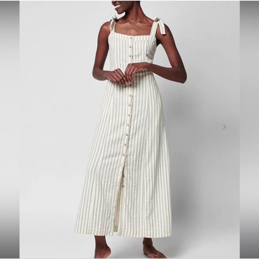 Faherty pinstriped 100% cotton dress